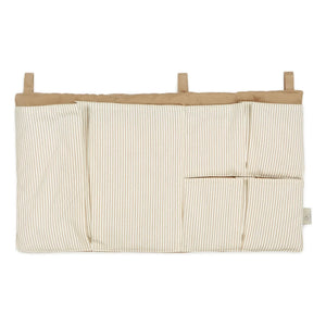 Cam Cam - Bolsillo para cuna a rayas | Camel