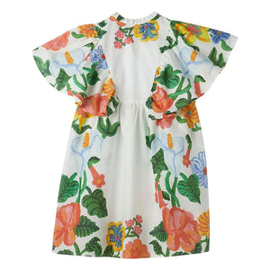 Fábula - Vestido de manga volante con estampado floral | Blanco