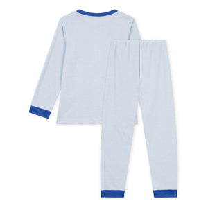Petit Bateau - Pyjamas Paris Çizgili Organik Pamuk | Mavi