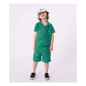 Petit Bateau - Camiseta de rizo de palma de algodón orgánico | Verde