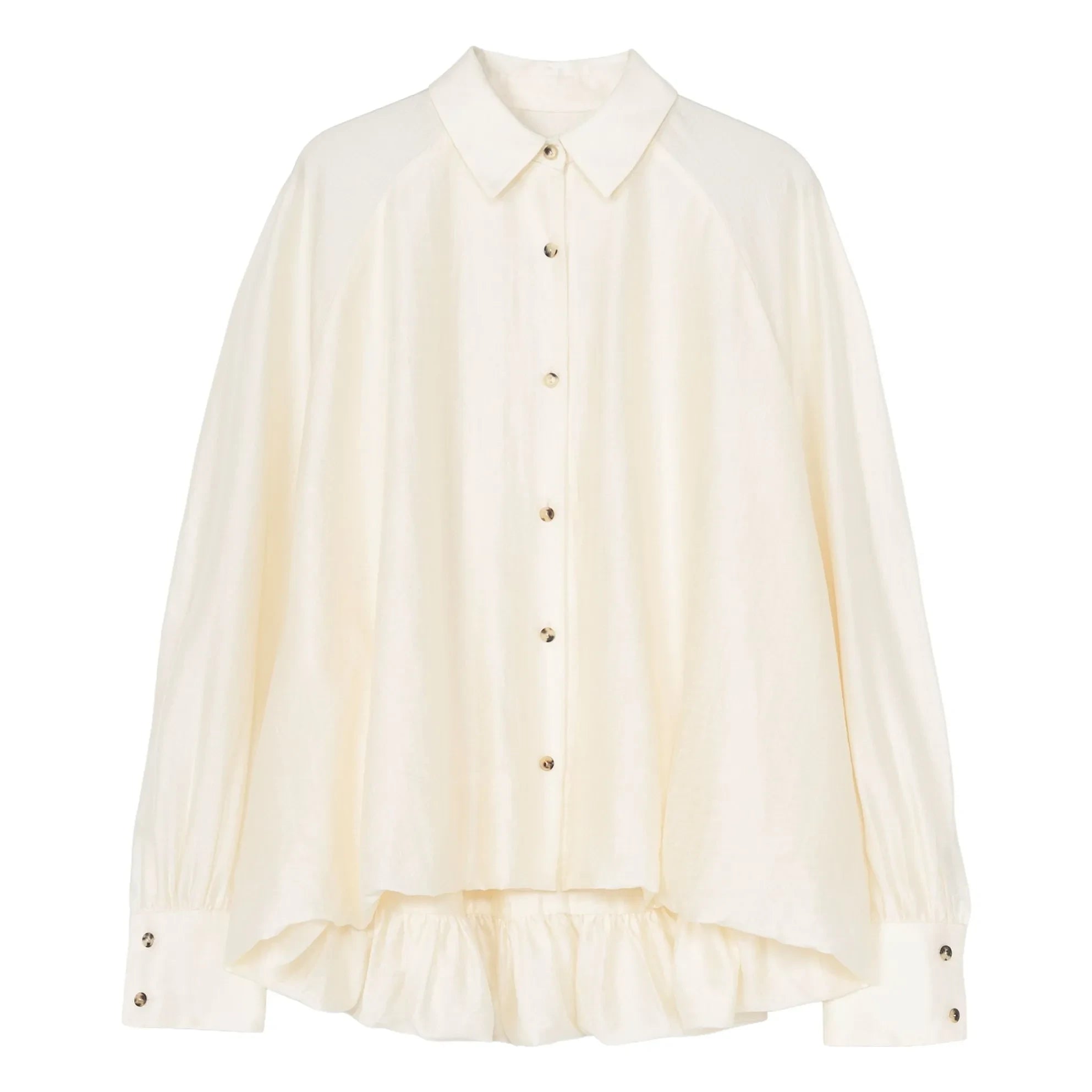Cordera - Blusa de manga abullonada de marfil | Crema