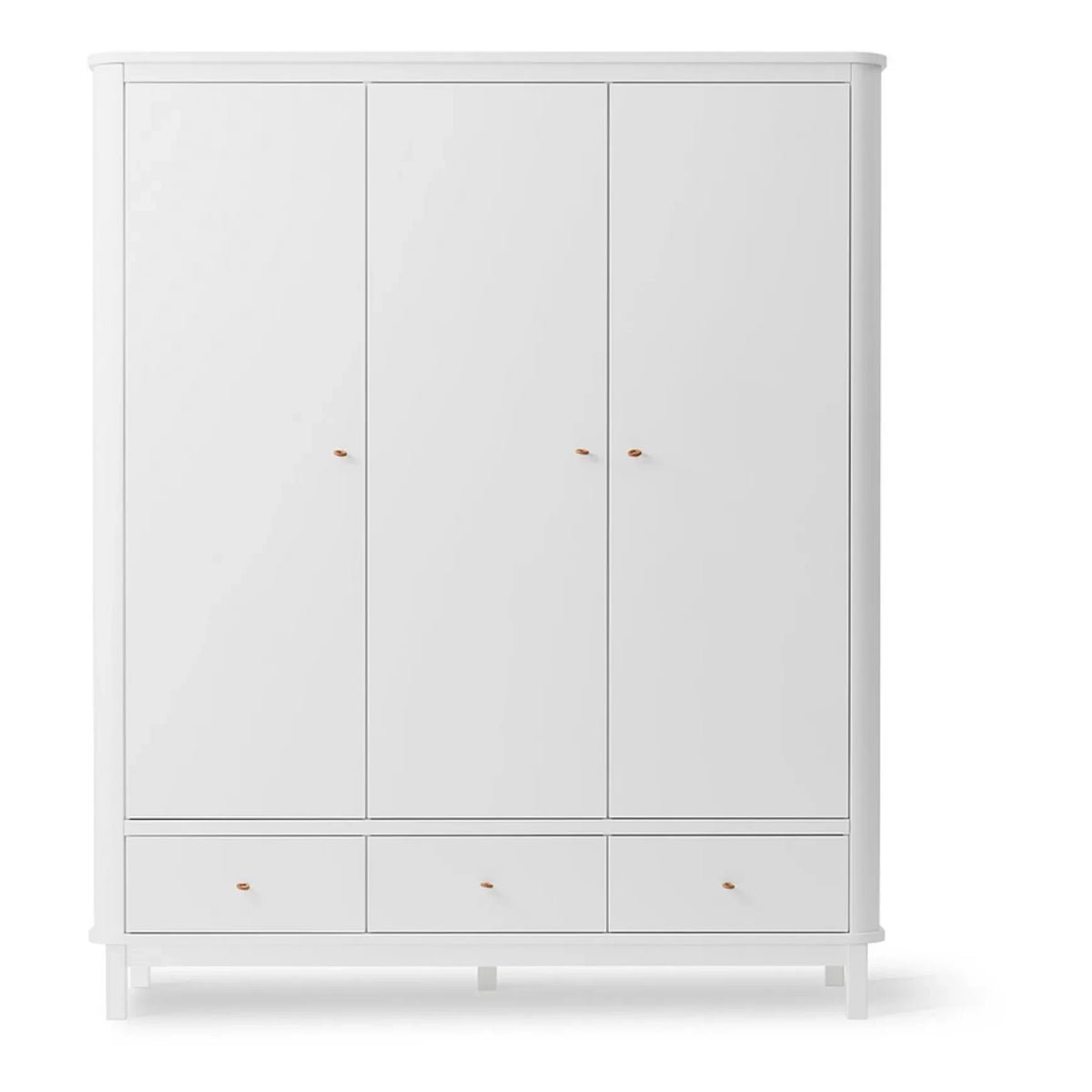 Oliver Furniture - Armario de Abedul de 3 Puertas 204 x 168 cm | Blanco