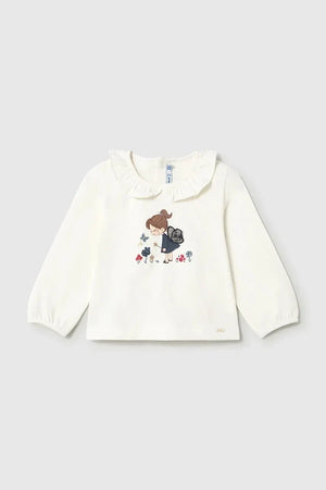 Blusa de manga larga de algodón y elastano Mayoral para niños