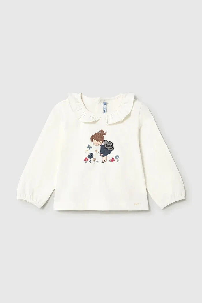 Blusa de manga larga de algodón y elastano Mayoral para niños
