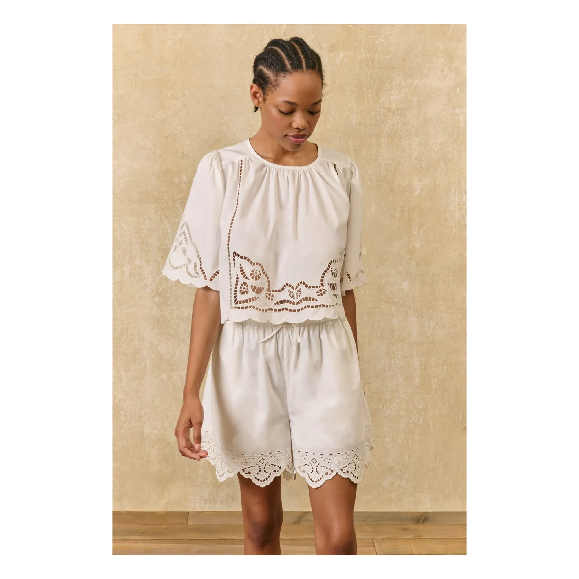 Louise Misha - Blusa Louvia de algodón orgánico | Blanco