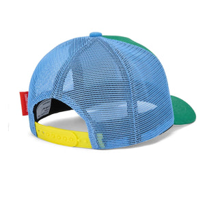 Hola Hossy - Gorra trucker de algodón orgánico con visera curva Mini Flat | Verde