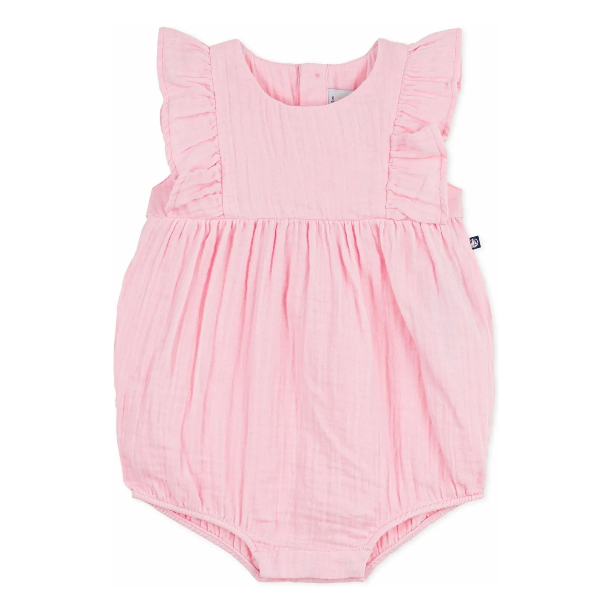 Petit Bateau - Peto de gasa de algodón orgánico liso | Rosa