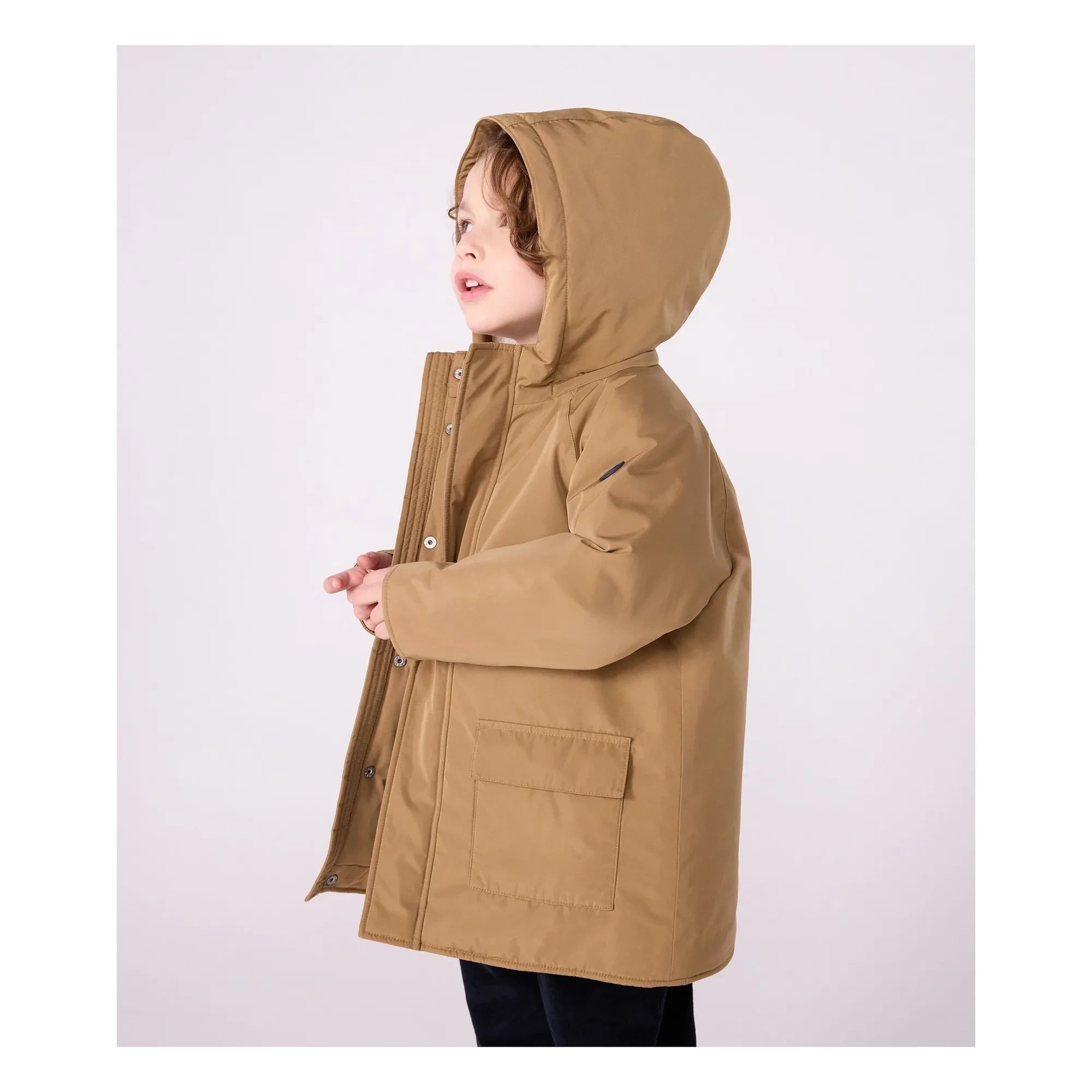 Petit Bateau - Parka larga lisa | Marrón