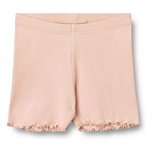 Wheat - Pantalones cortos de algodón orgánico acanalado | Rosa claro
