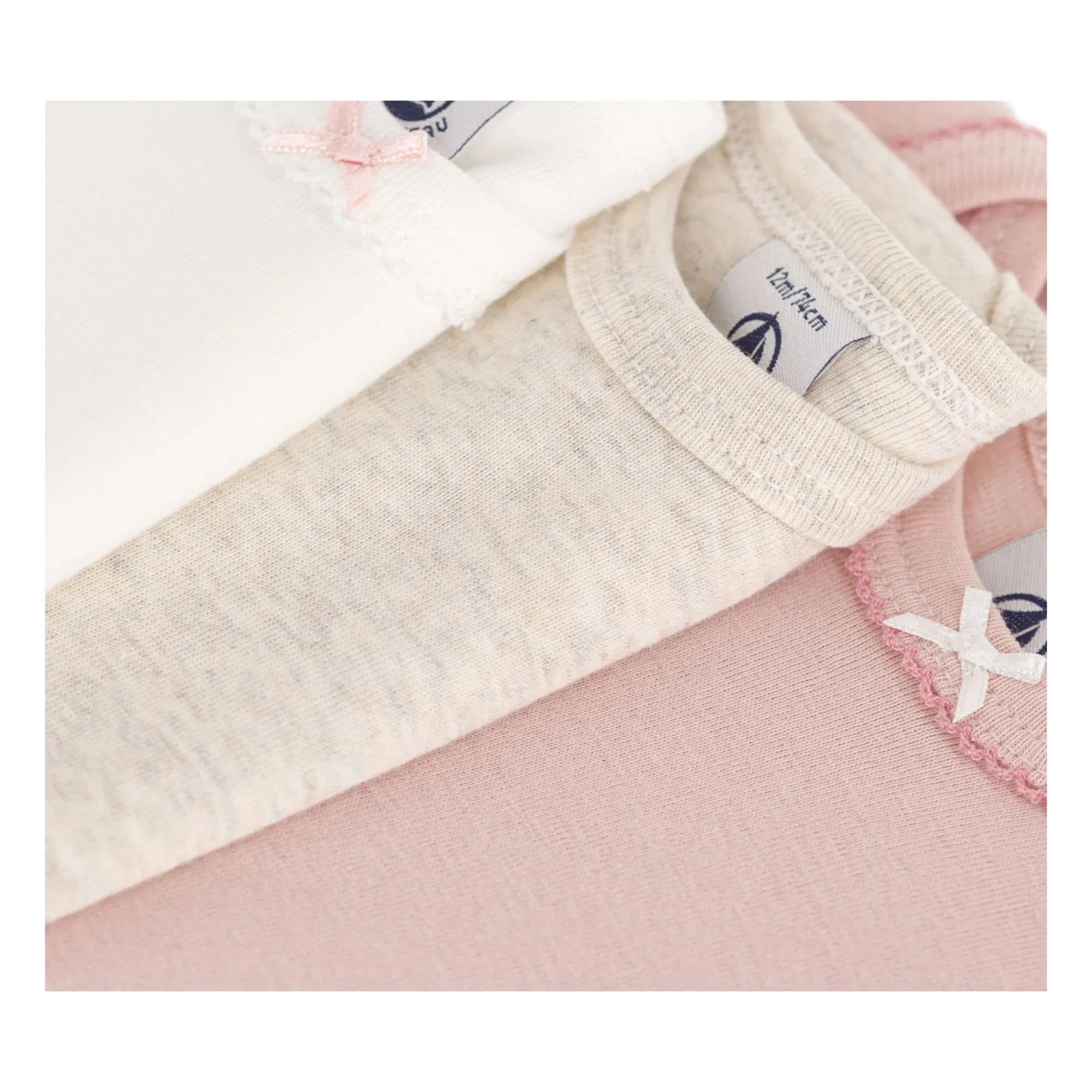 Petit Bateau - Conjunto de 3 bodys | Rosa