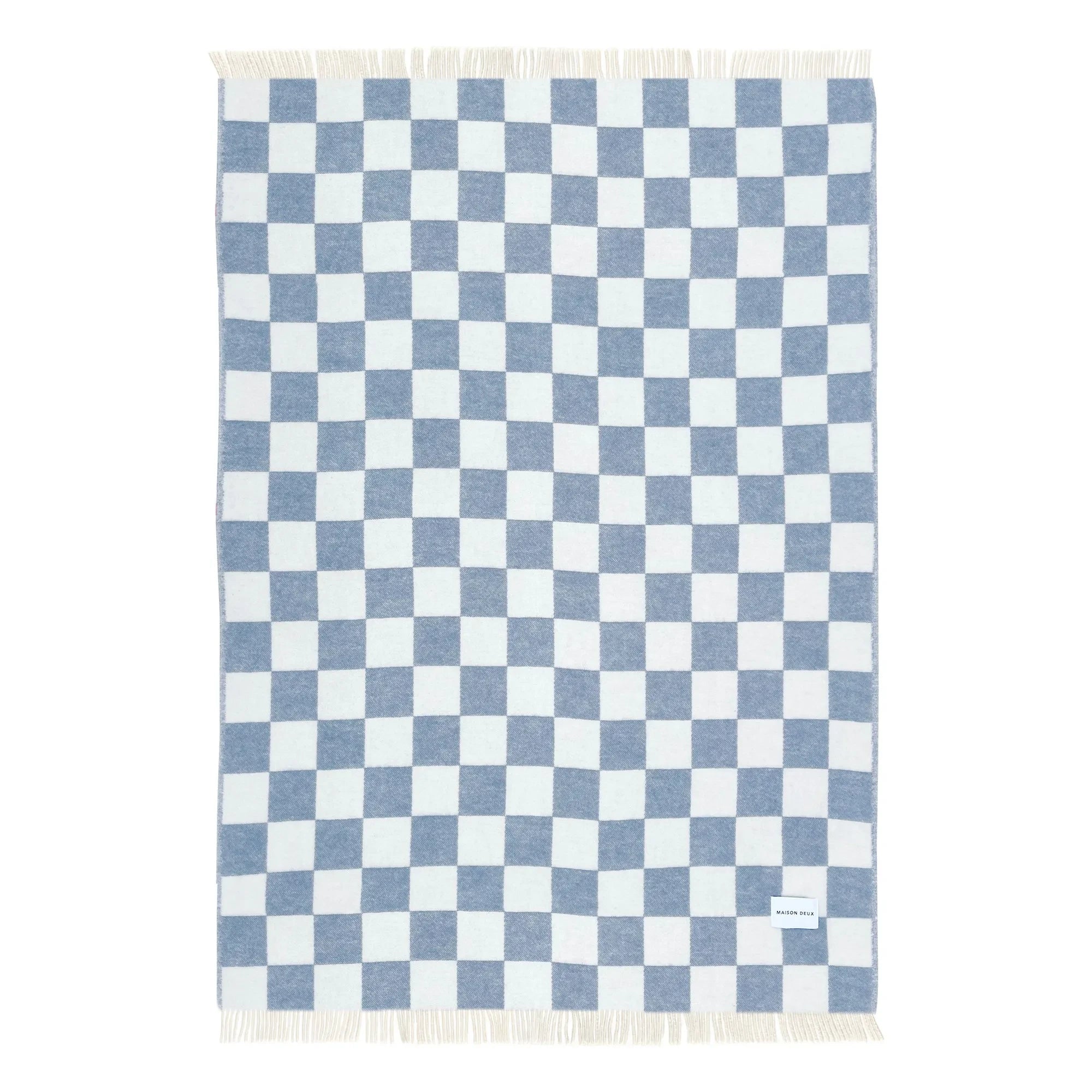 Maison Deux - Manta de lana Damier | Azul