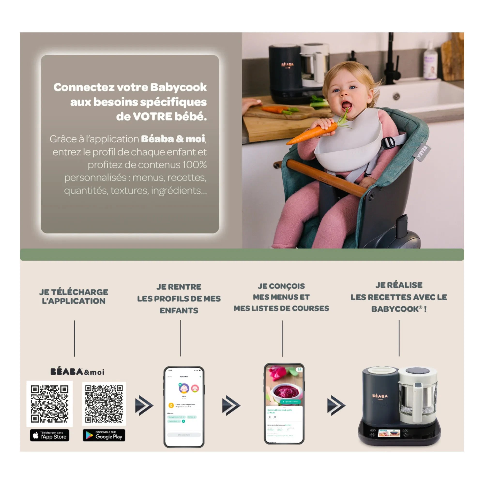 Béaba - Robot de cocina Babycook Smart | Gris carbón