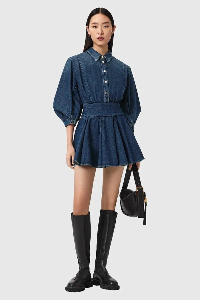 Vestido de mezclilla acampanado ARLO de AllSaints