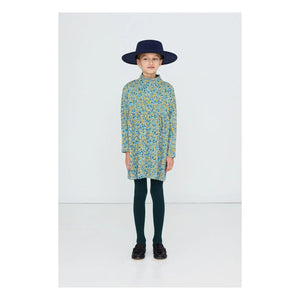 Tinycottons - Vestido floral de pana de algodón orgánico | Azul