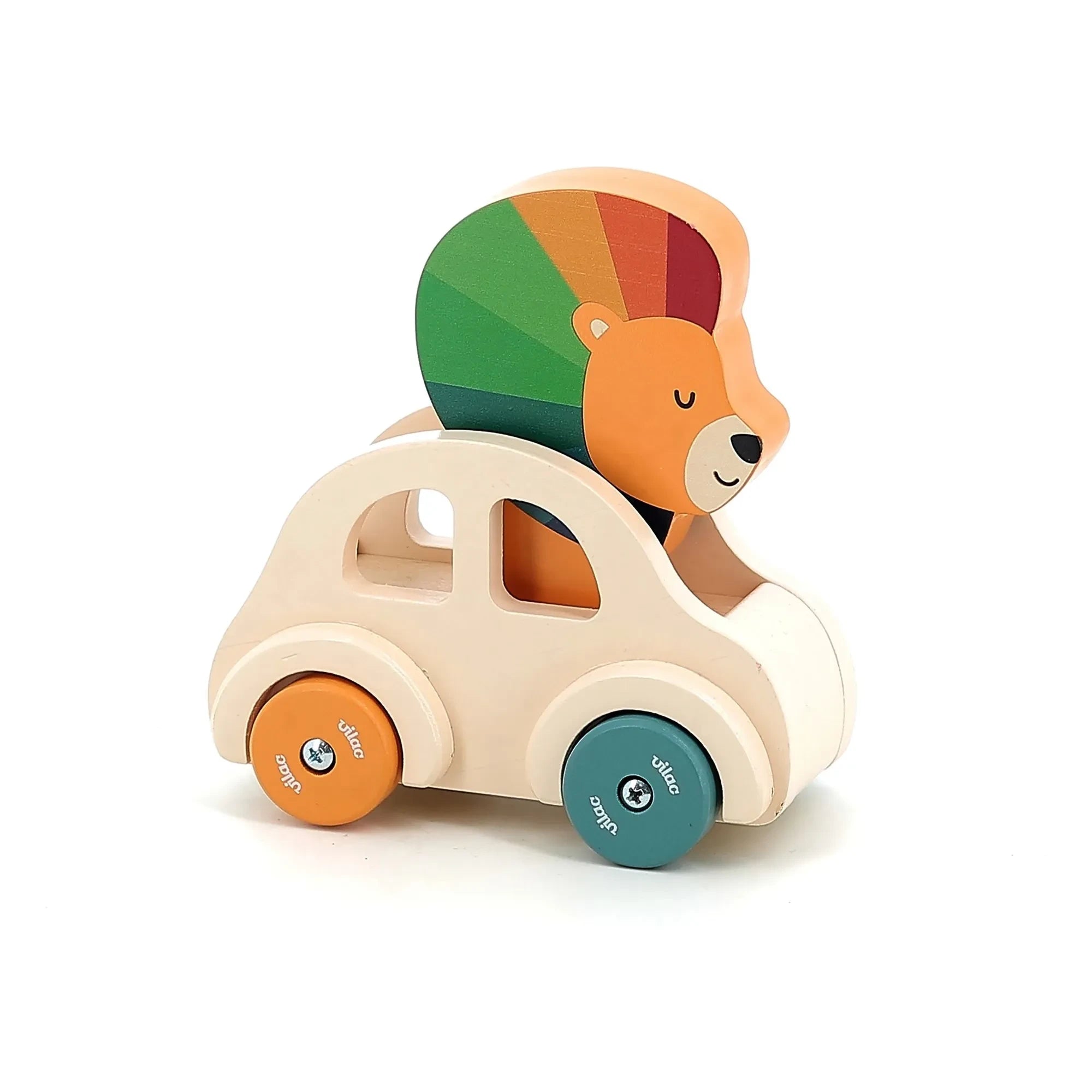 Vilac - Le Lion horn car | Bej
