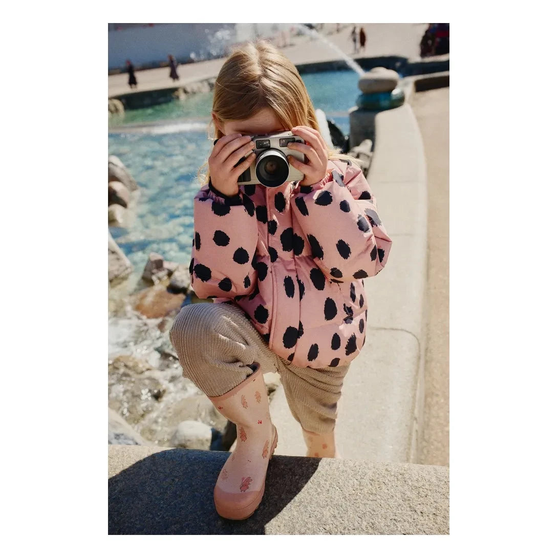 Liewood - Chaqueta acolchada Adelina con estampado de leopardo en fibras recicladas | Rosa claro