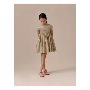 Bonpoint - Vestido de algodón orgánico con estampado Liberty Duchesse | Verde