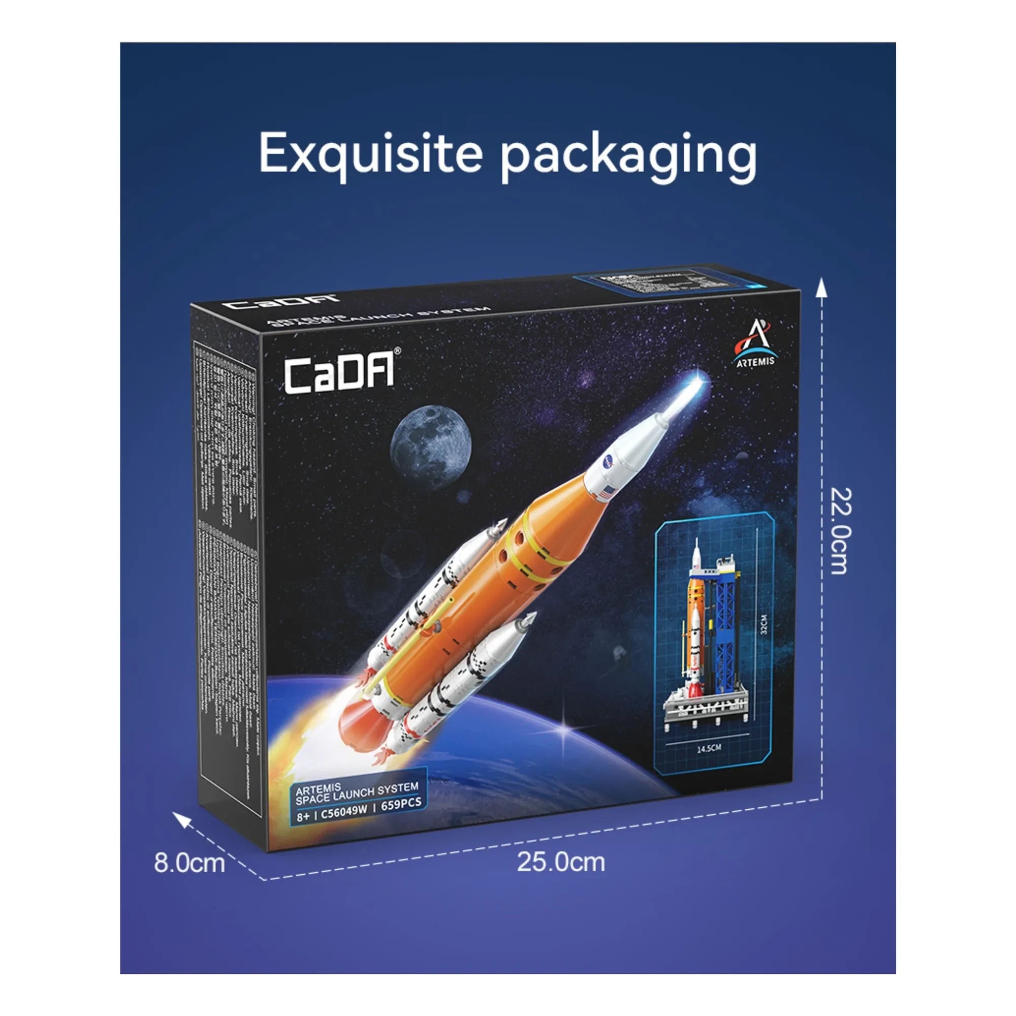 Cada - Set de construcción de cohetes SLS Artemis de la NASA - 659 piezas