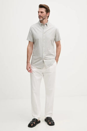 Camisa de hombre Barbour de algodón Oxford Oxtown de manga corta entallada