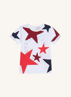 Stella McCartney Kids - Stella Etoiles organik pamuklu Tişört | Beyaz