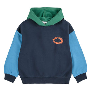 Bobo Choses - Sudadera con capucha de algodón orgánico con bloques de color | Azul