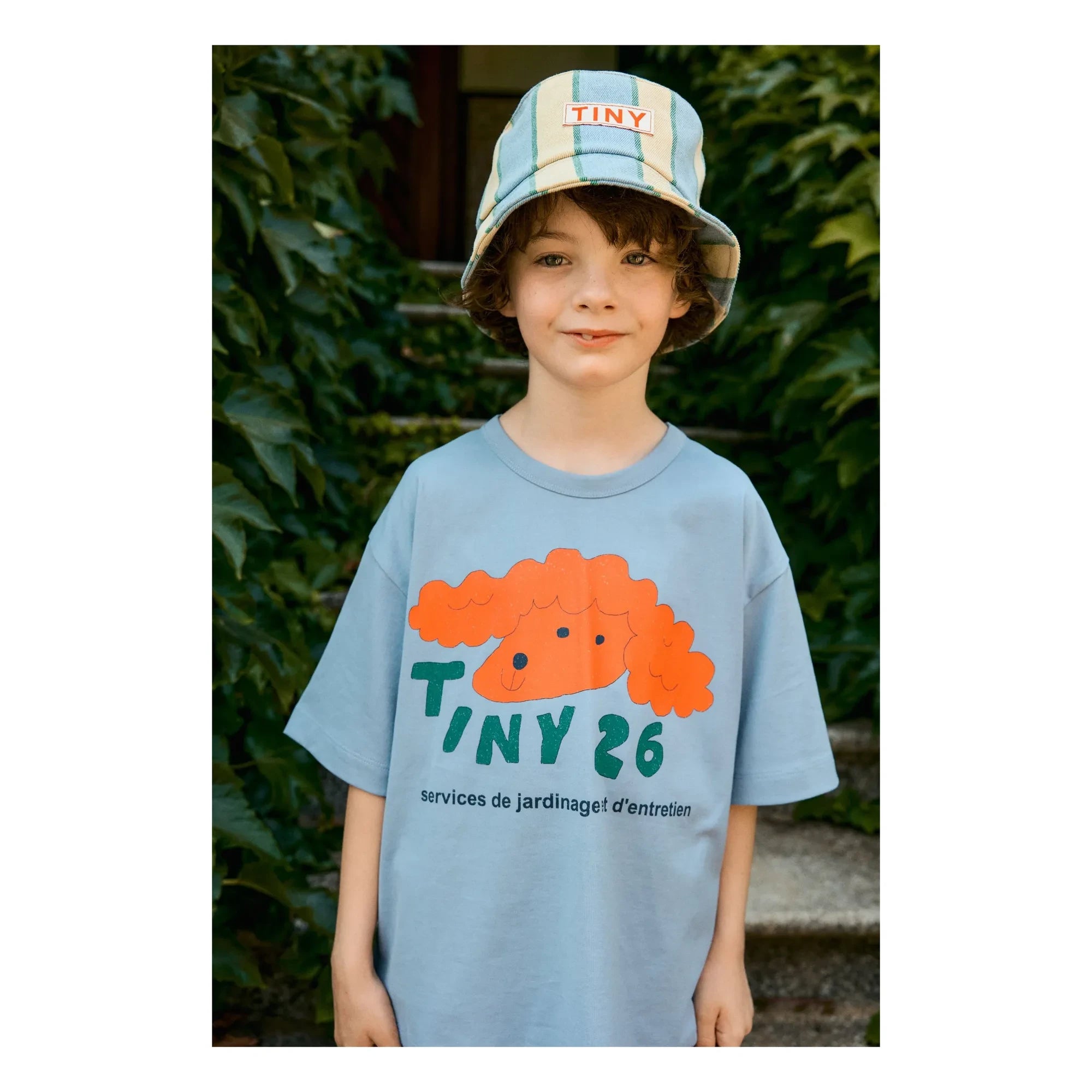 Tinycottons - Camiseta de algodón orgánico Tiny 26 | Azul grisáceo