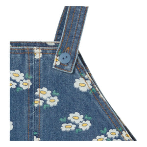 Tinycottons - Peto Vaquero Margaritas Corto | Azul