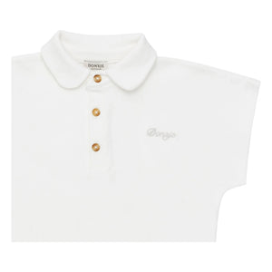 Donsje - Top Ivelle Claudine con cuello | Blanco