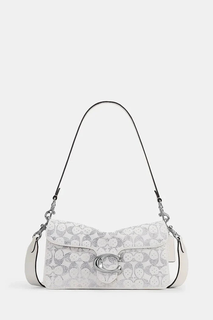 Bolso Coach de mujer en denim, bandolera Soft Crystal Denim Tabby Shoulder Bag 26