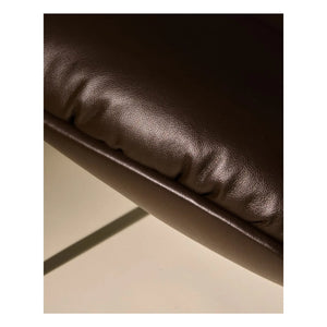 Sillón lounge Gubi - Beetle de cuero suave, Gamfratesi | Café