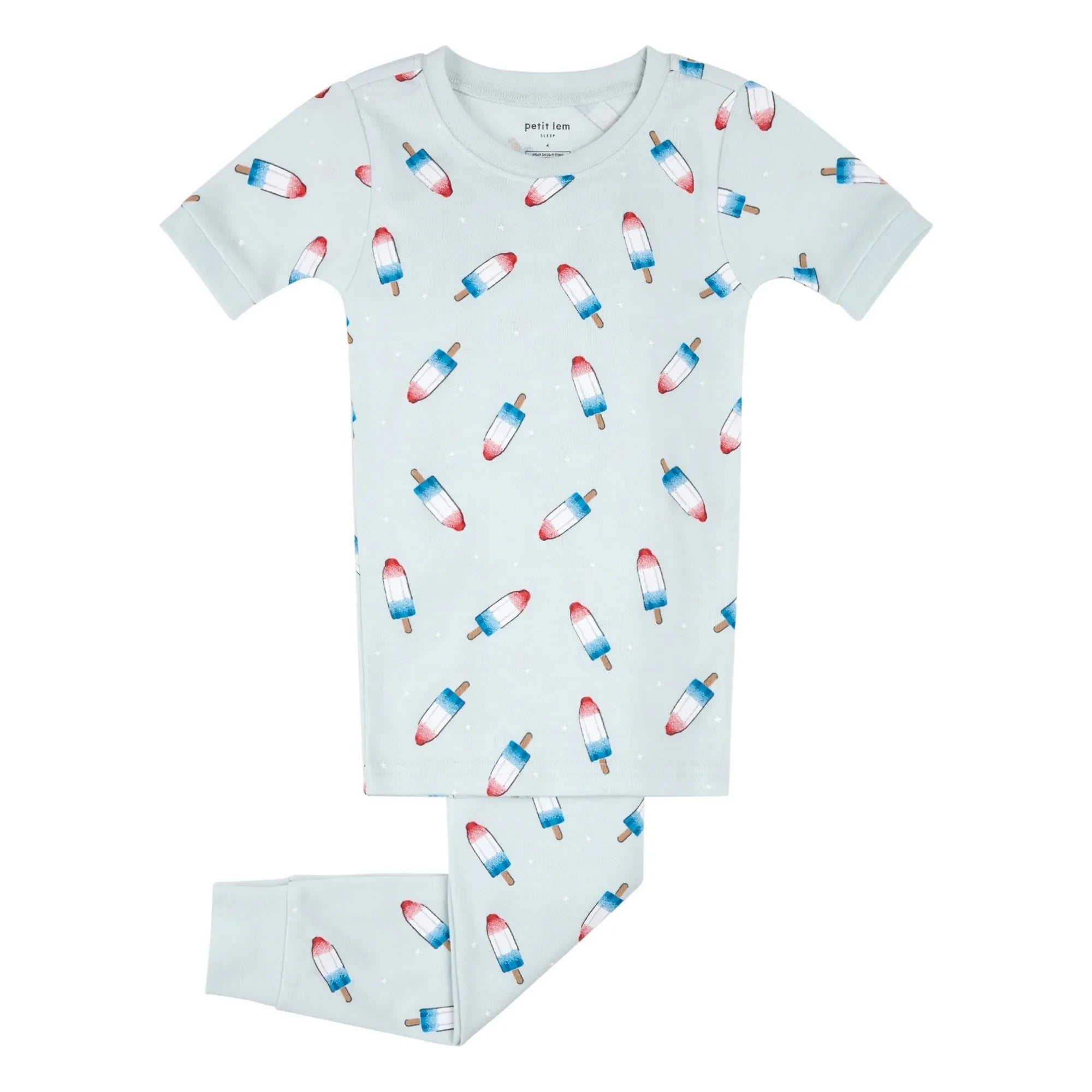 Petit Lem - Pijama Helados de Algodón Orgánico | Azul Claro