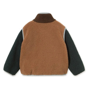 Tinycottons - Chaqueta estilo sherpa con bloques de color | Marrón