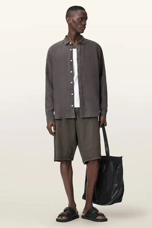 AllSaints camisa de lino para hombre LOOM