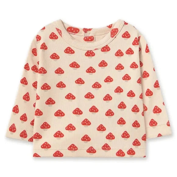 Tinycottons - Camiseta de algodón orgánico con estampado de setas | Crudo