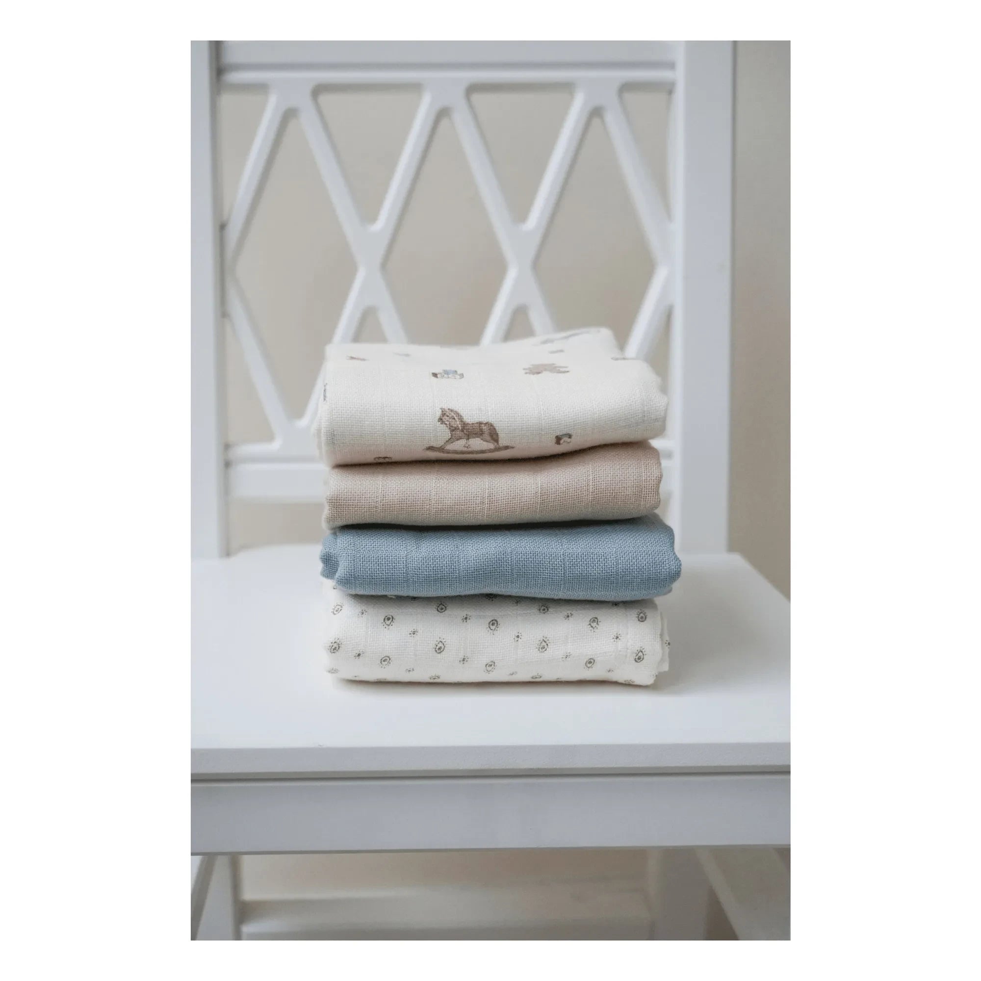 Cam Cam - Pañales de tela Vintage Toys - Set de 3 | Beige
