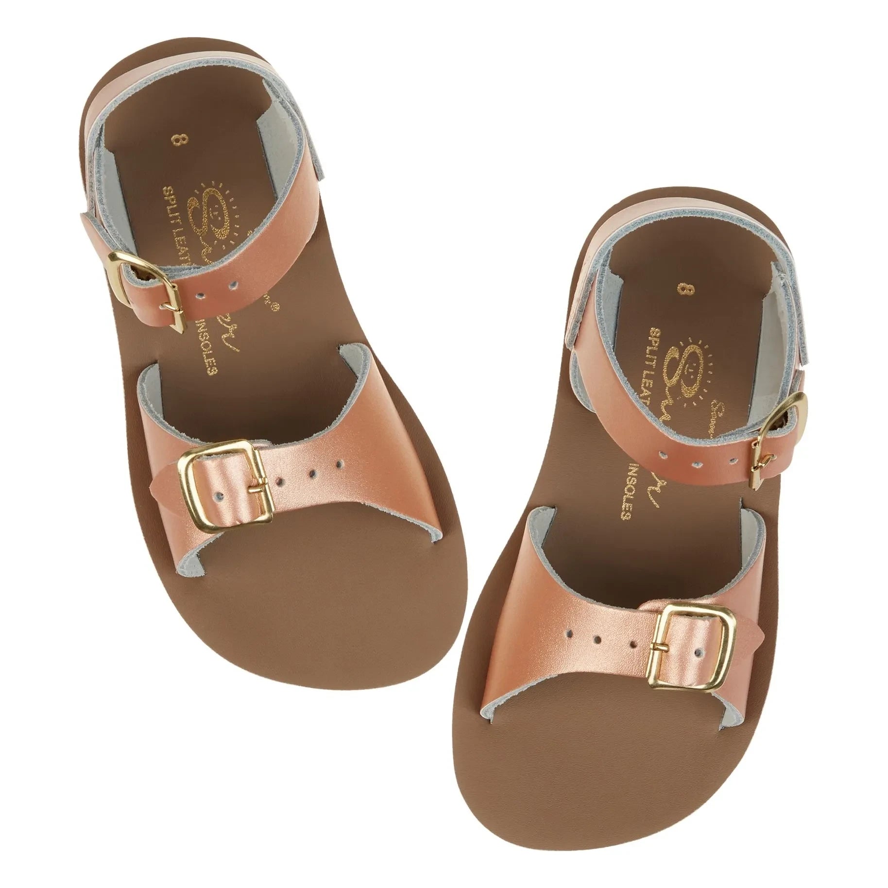 Salt-Water - Sandalias de piel impermeables Surfer | Oro rosa