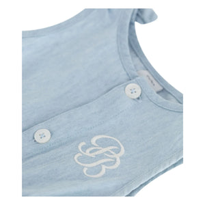 Petit Bateau - Peto de chambray azul con lazo