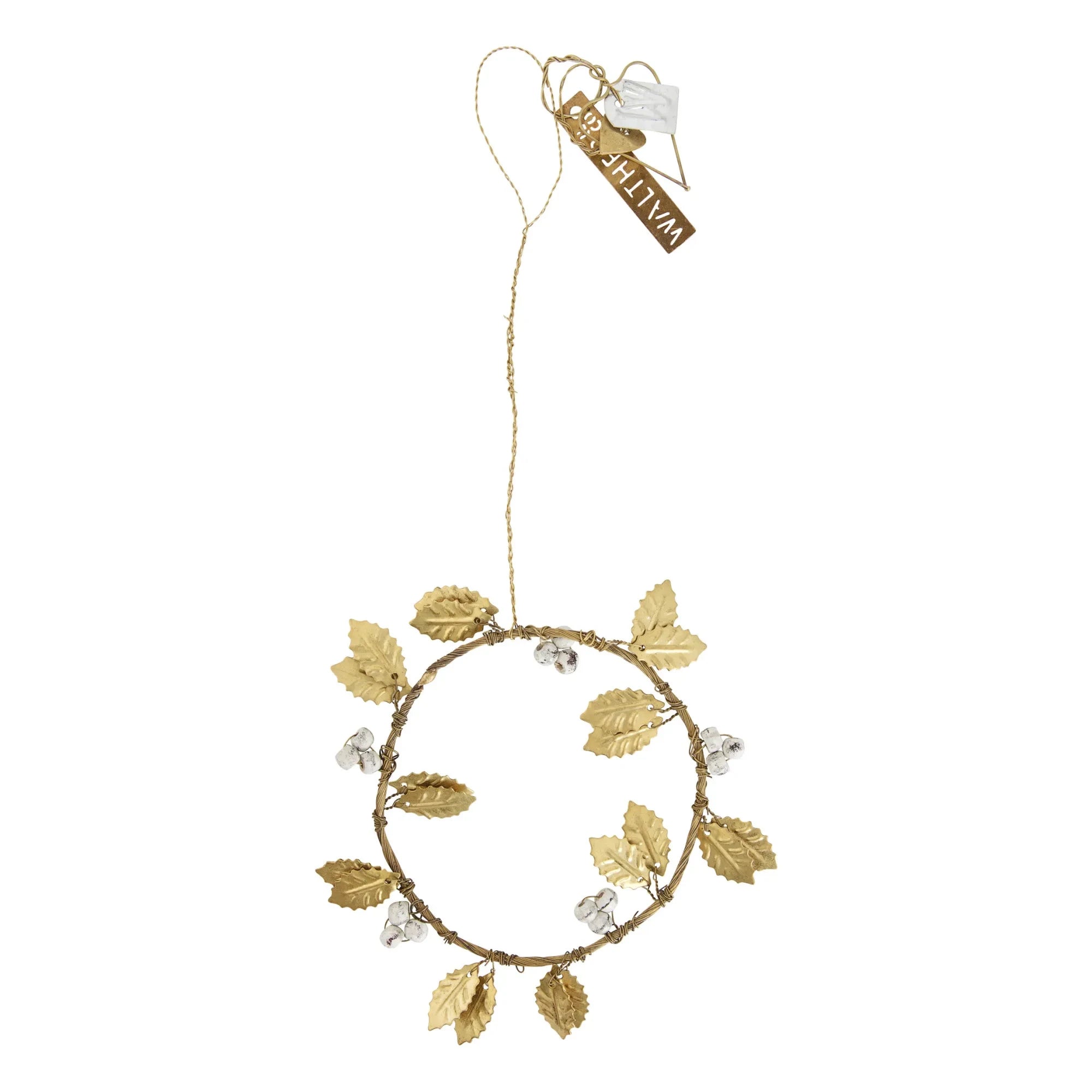 Walther & Co - Guirnalda decorativa de acebo | Oro