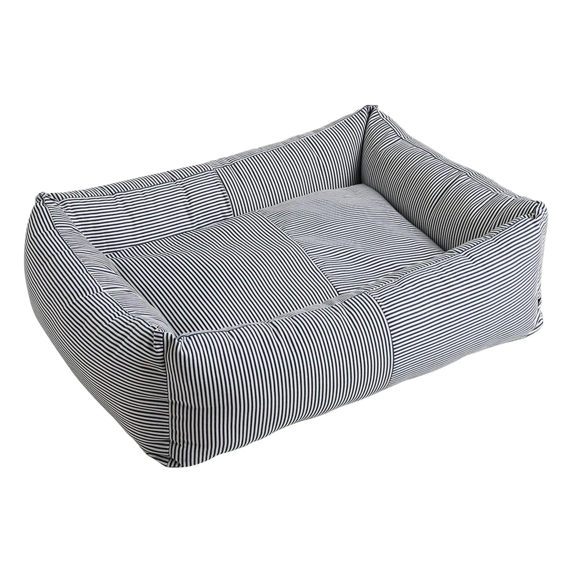Hola - Cama para perros a rayas | Azul