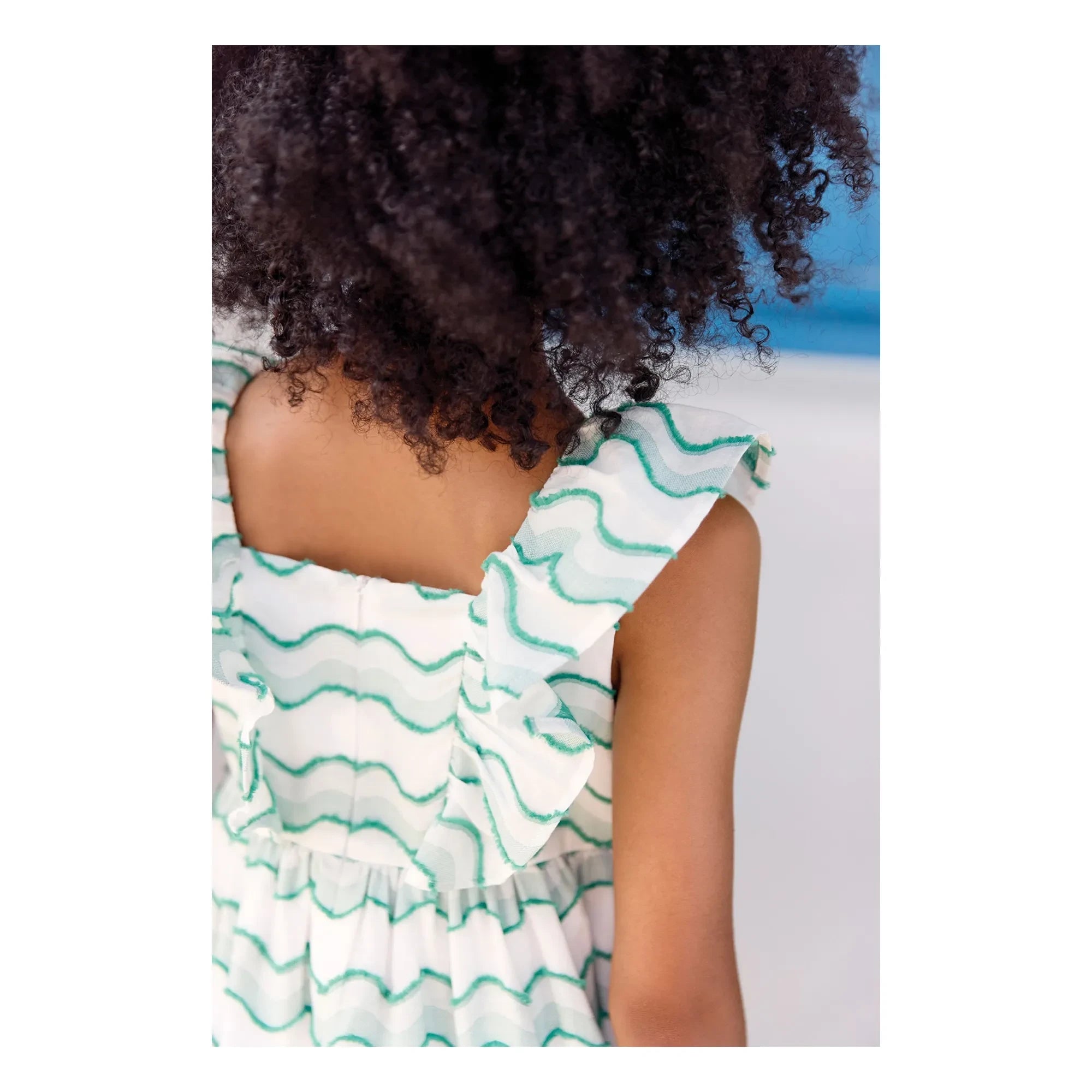 Tartine et Chocolat - Vestido con estampado de olas | Verde