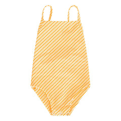 Ina Swim - Mara Çizgili Tek Parça Mayo | Turuncu