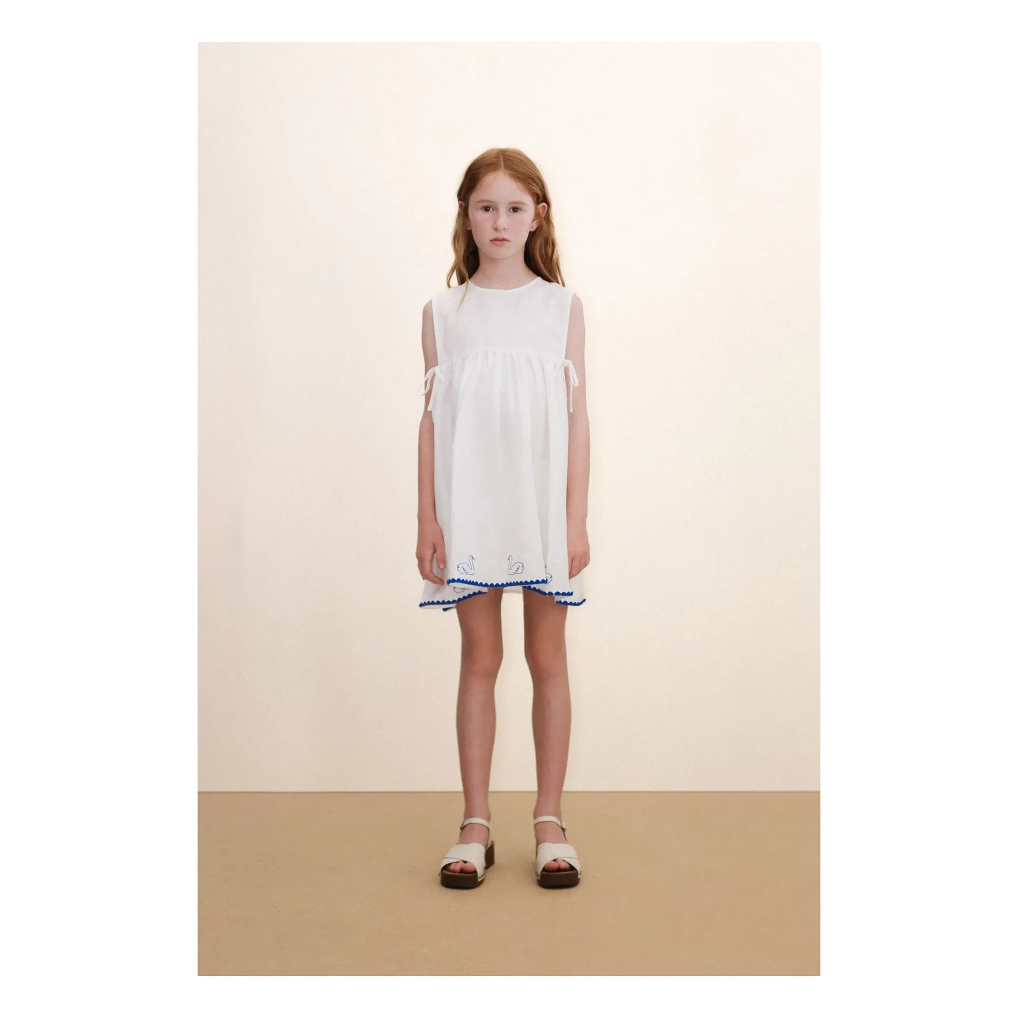 Tinycottons - Vestido de lino Swans | Blanco
