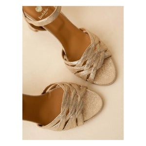 Bobbies - Sandalia Loren de piel laminada | Champagne