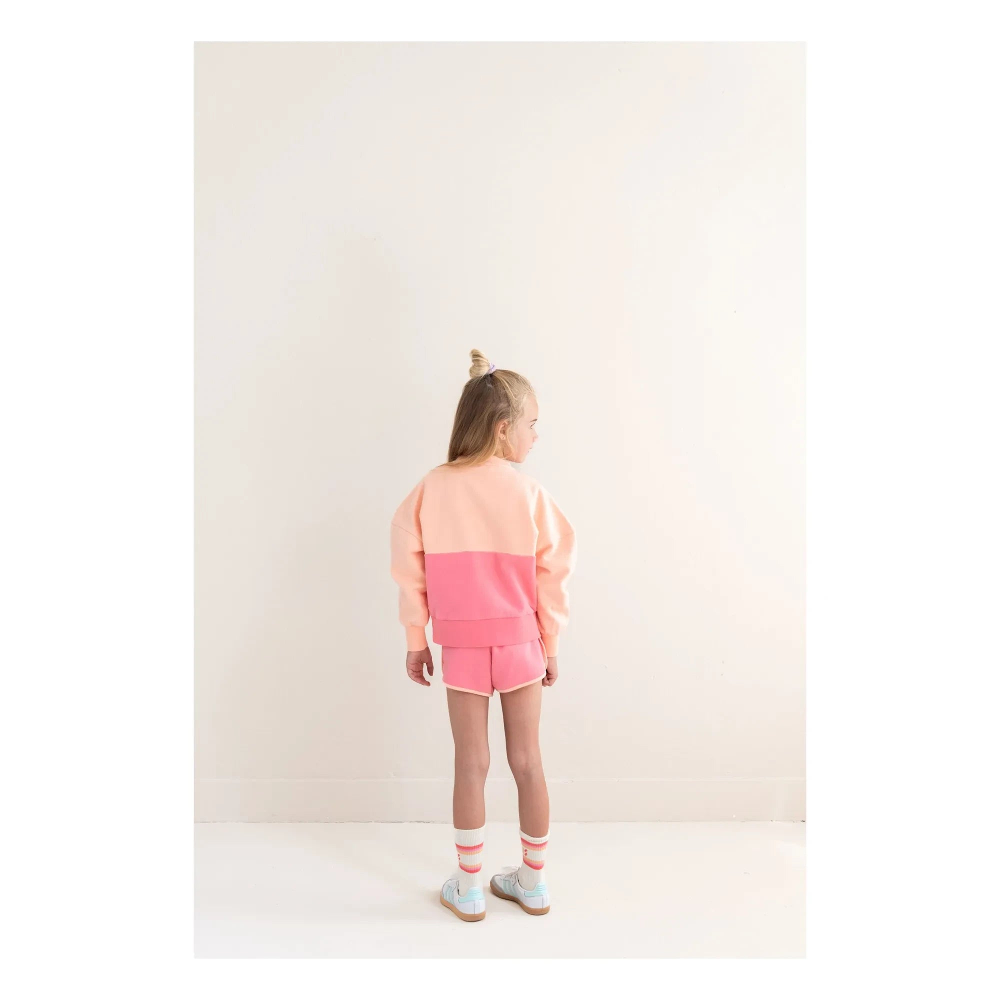 Jenest - Sudadera de algodón orgánico con bloques de color | Rosa