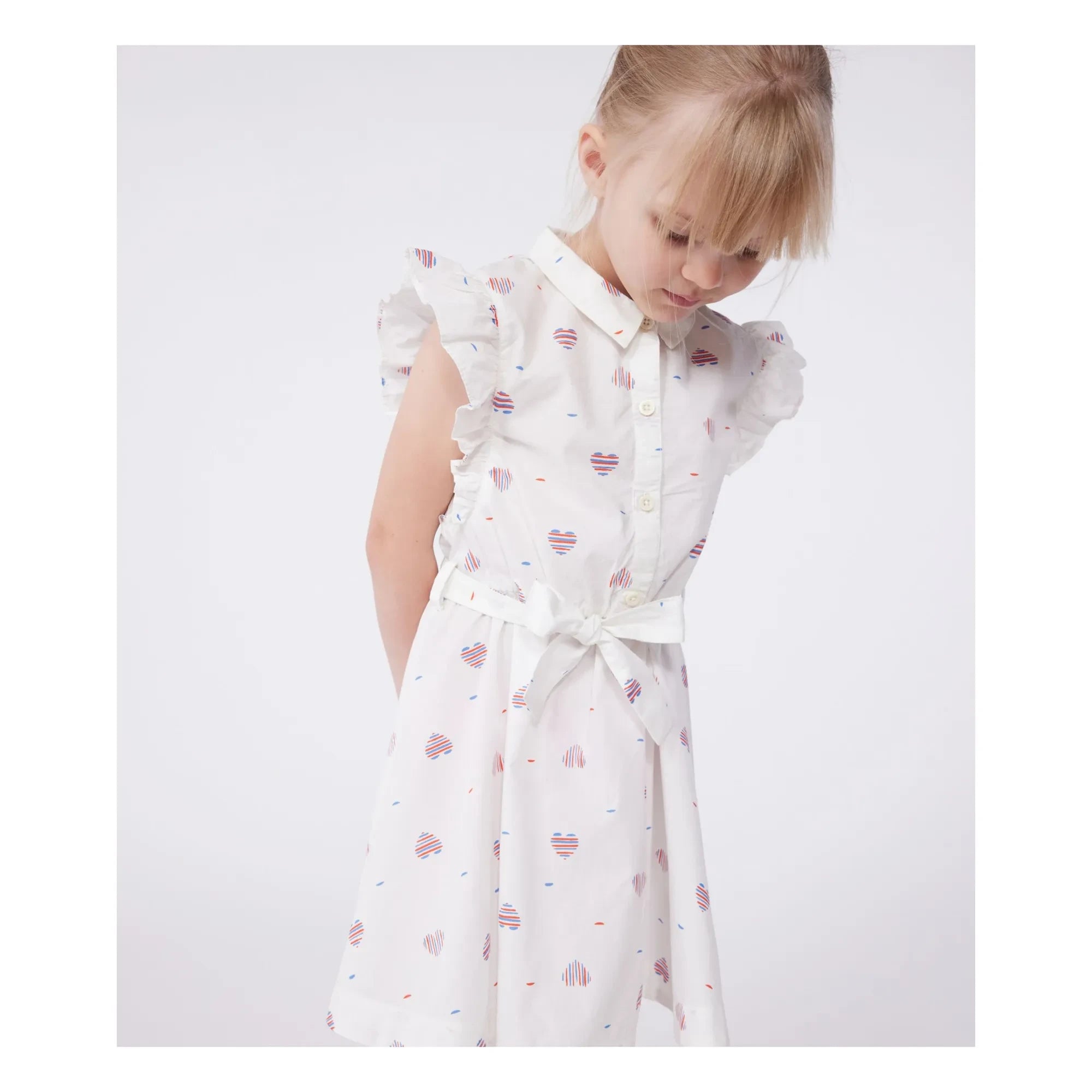 Petit Bateau - Vestido Popelín de Algodón Orgánico Bory | Crudo