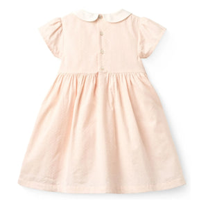 Copenhagen Colors - Vestido con cuello fruncido de algodón orgánico | Rosa lichi