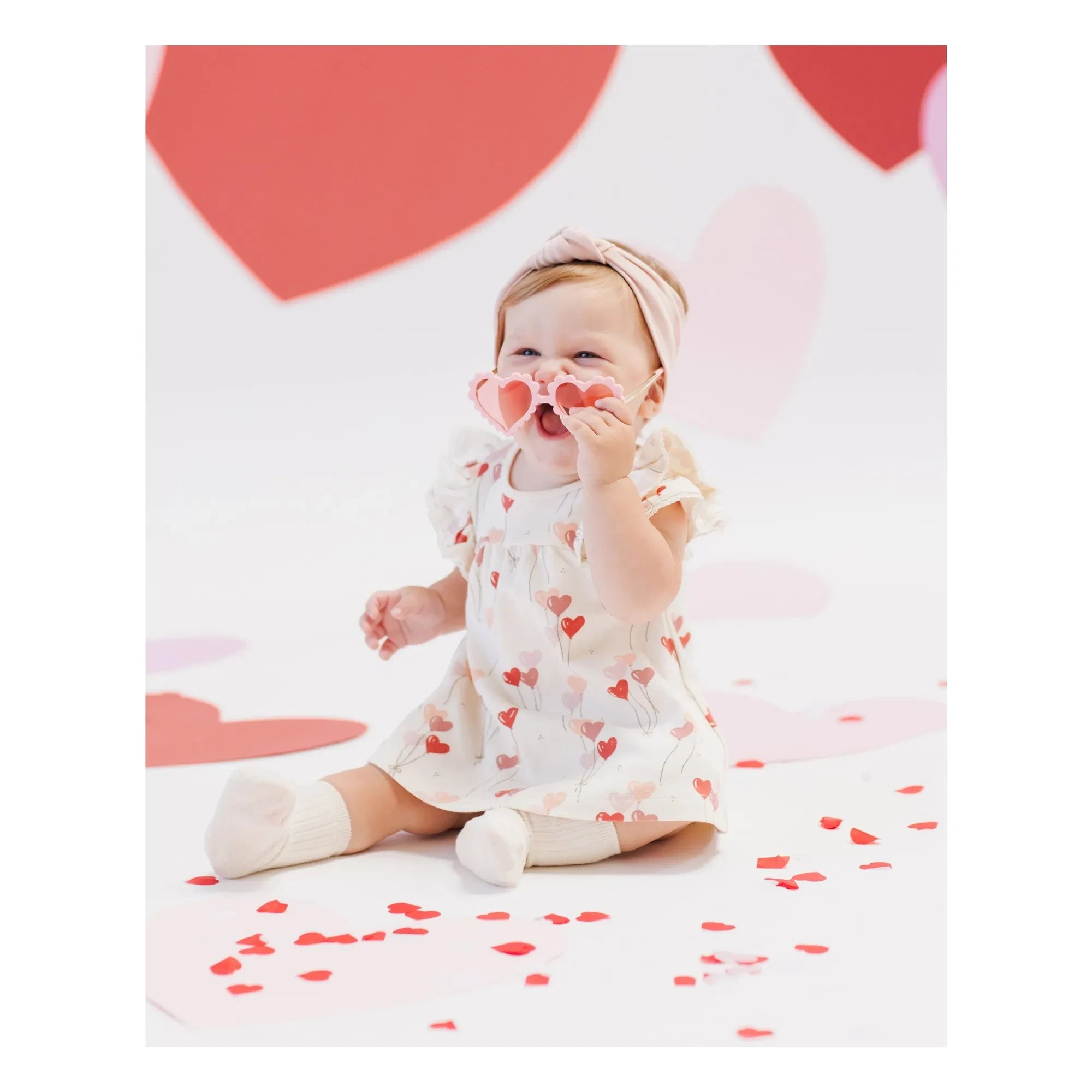 Quincy Mae - Vestido con corazones | Marfil
