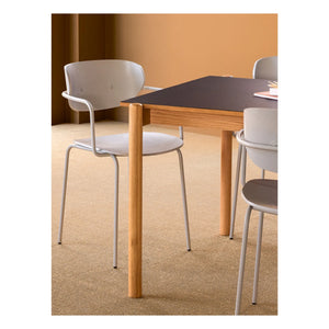 Hübsch - Mesa de comedor de roble Oblique | Negro