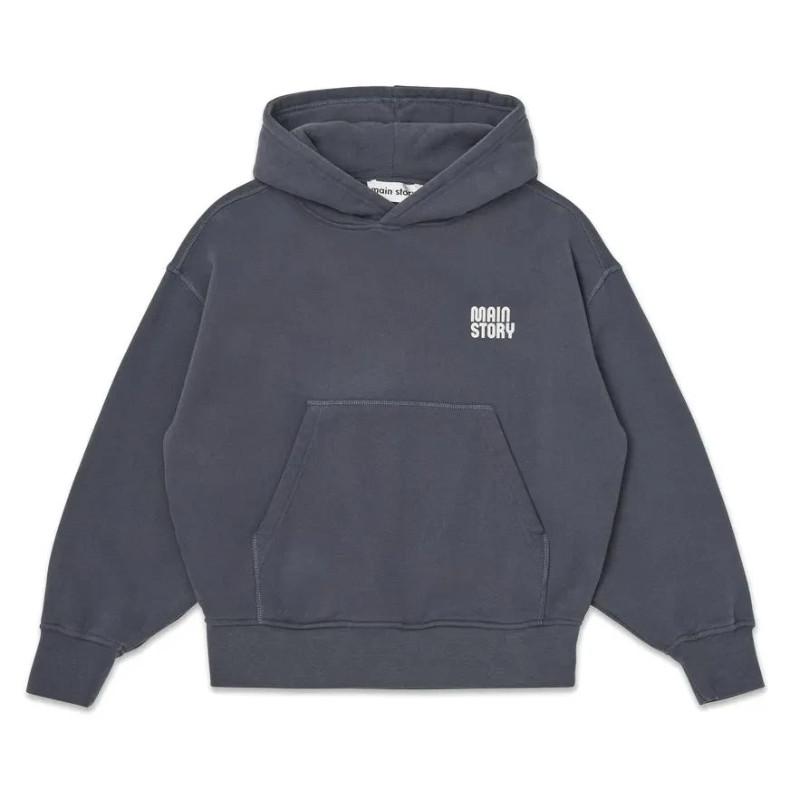 Main Story - Organik Pamuk Logolu Kapüşonlu Sweatshirt | Gri