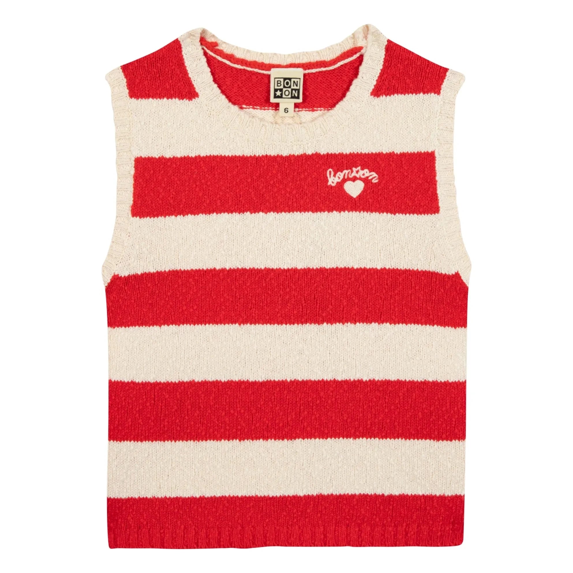 Bonton - Camiseta de tirantes a rayas Next Mesh | Bermellón